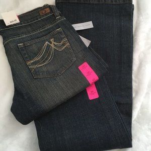 New DKNY Super Low Rise Slim Fit Times Square Flare Stretch Jeans 5 R Juniors